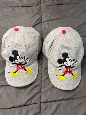 Mickey Mouse Hat Set (2T-4T) Matching Twin Sibling Caps Disney Kids Bundle